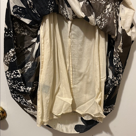 Taylor Black and Cream Cotton Strapless Dress - Picture 7 of 7